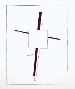 Suprematist Cross, 1920 (gravura em madeira do woodblock original)